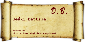 Deáki Bettina névjegykártya